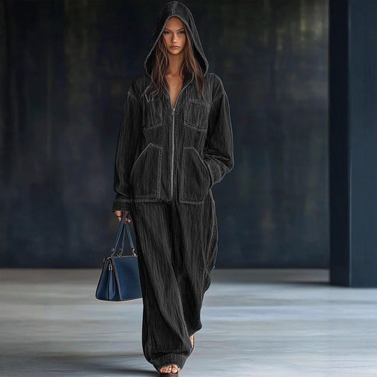 The Footscray Hooded Denim Jumpsuit by WentSchmick