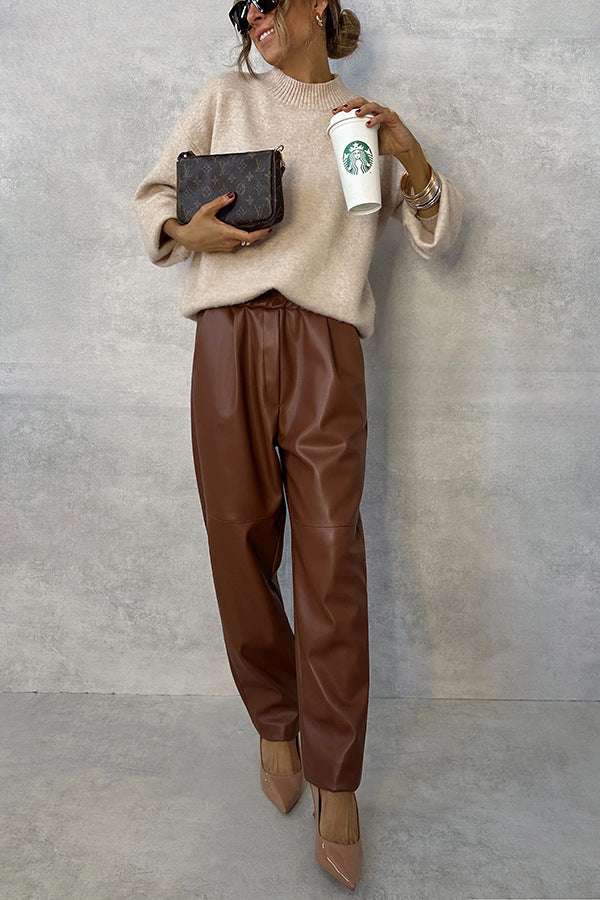 The Hunters Point Elastic-Waist Faux Leather Pants by WentSchmick