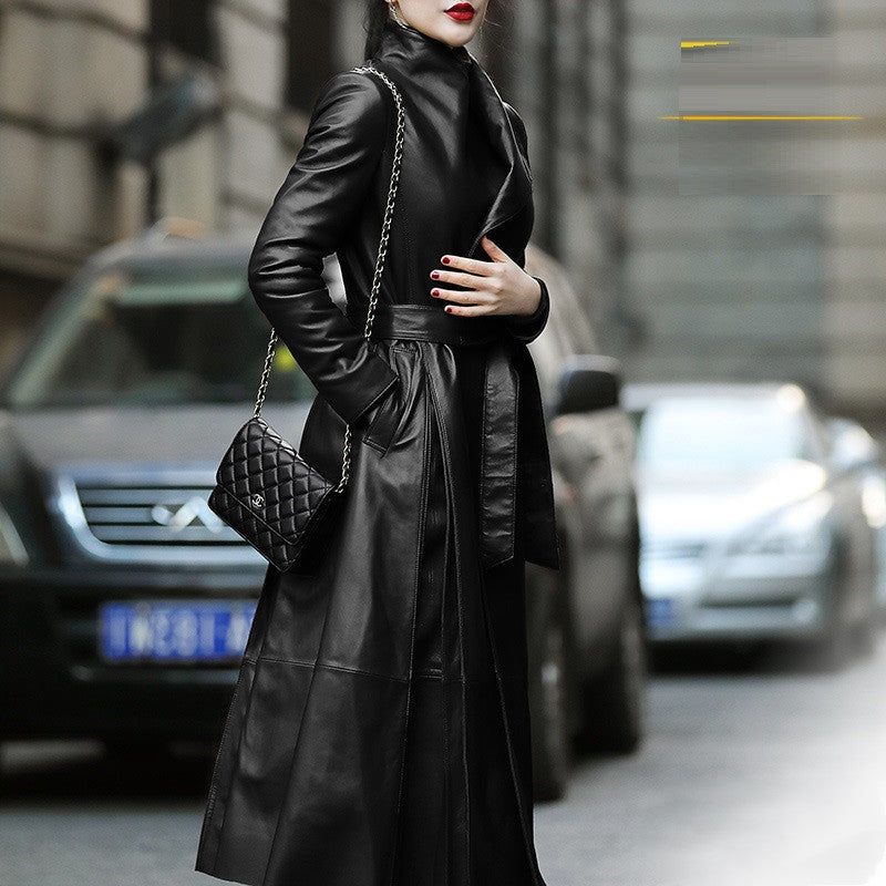 The Yarralumla Belted Faux Leather Down Coat by WentSchmick