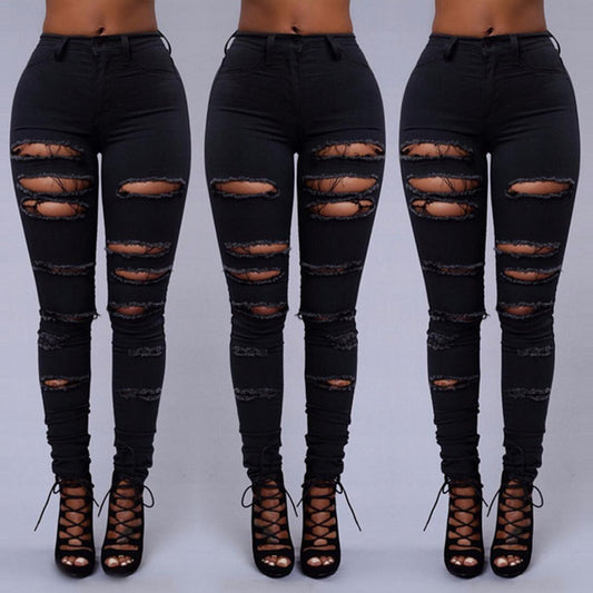 The Elsternwick Ripped High-Waist Skinny Jeans by WentSchmick