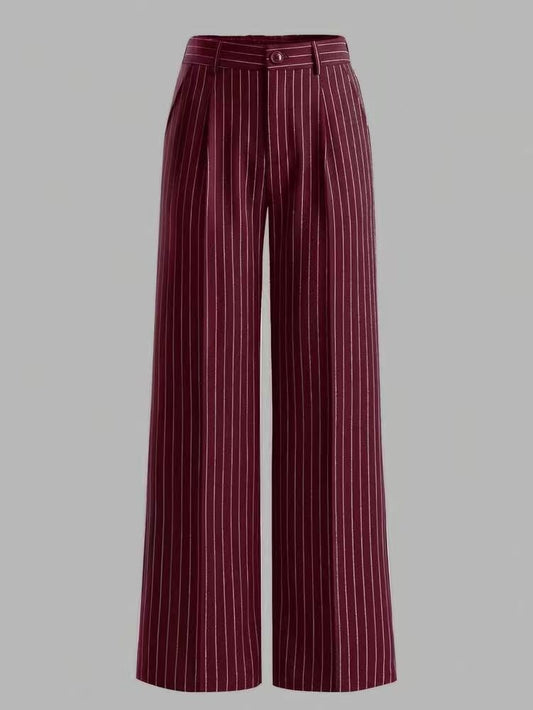 The Millers Point Pinstripe Wide-Leg Trousers by WentSchmick