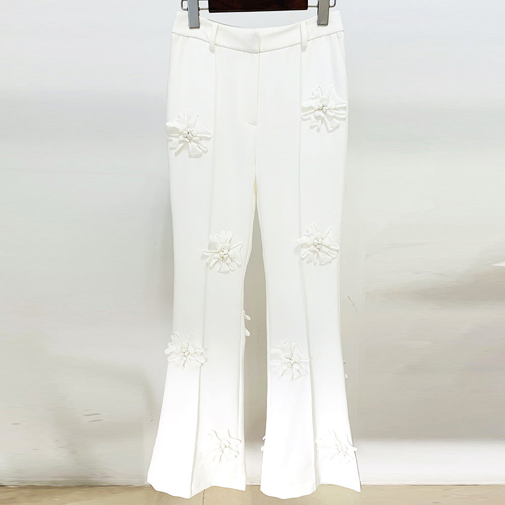 The Pokolbin 3D Floral Flared Trousers by WentSchmick