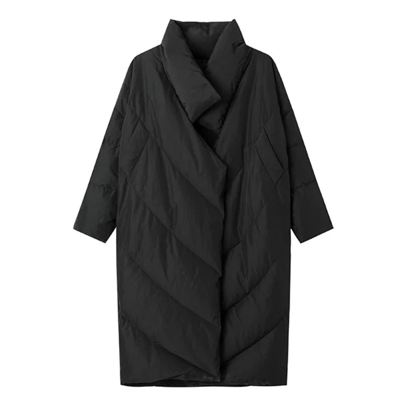 The Rye Asymmetric Mid-Length Down Coat by WentSchmick
