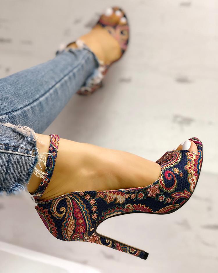 The Hawthorn Printed Buckle Heel by WentSchmick