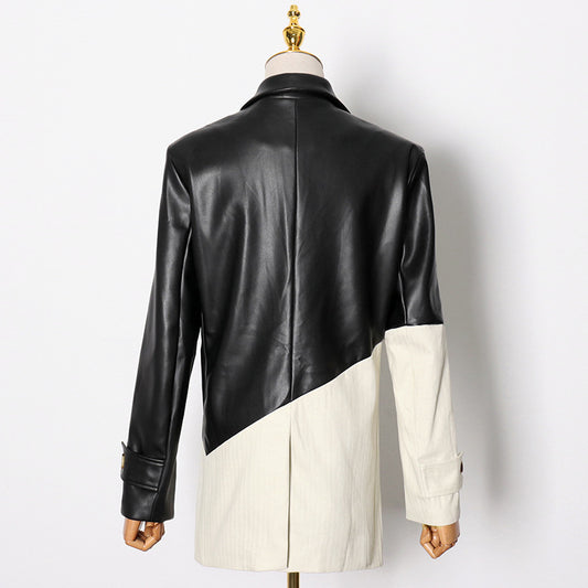 The Rocks Two-Tone Faux Leather Blazer by WentSchmick