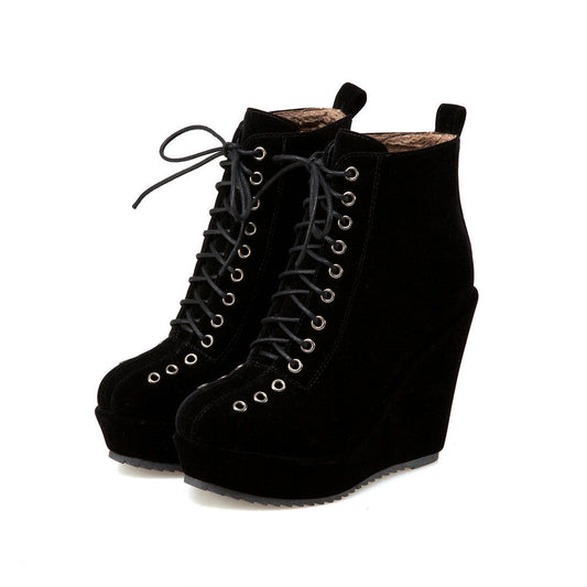 The Maleny Suede Lace-Up Platform Boots by WentSchmick