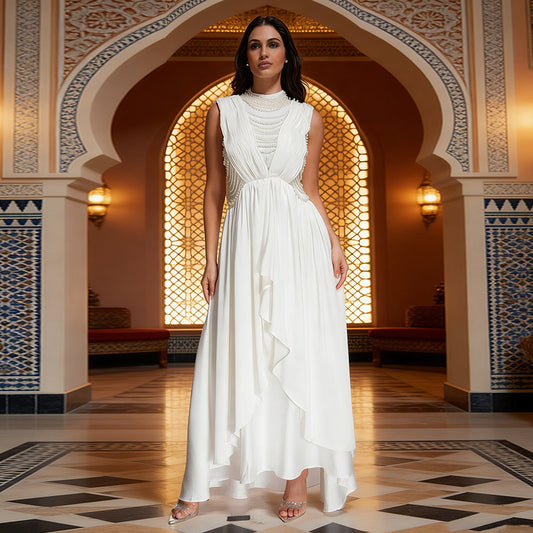 The Caulfield Beaded Cinched-Waist Maxi Dress by WentSchmick