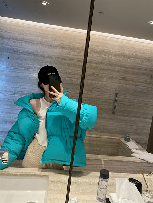 The Bright Short Stand-Collar Puffer Jacket by WentSchmick