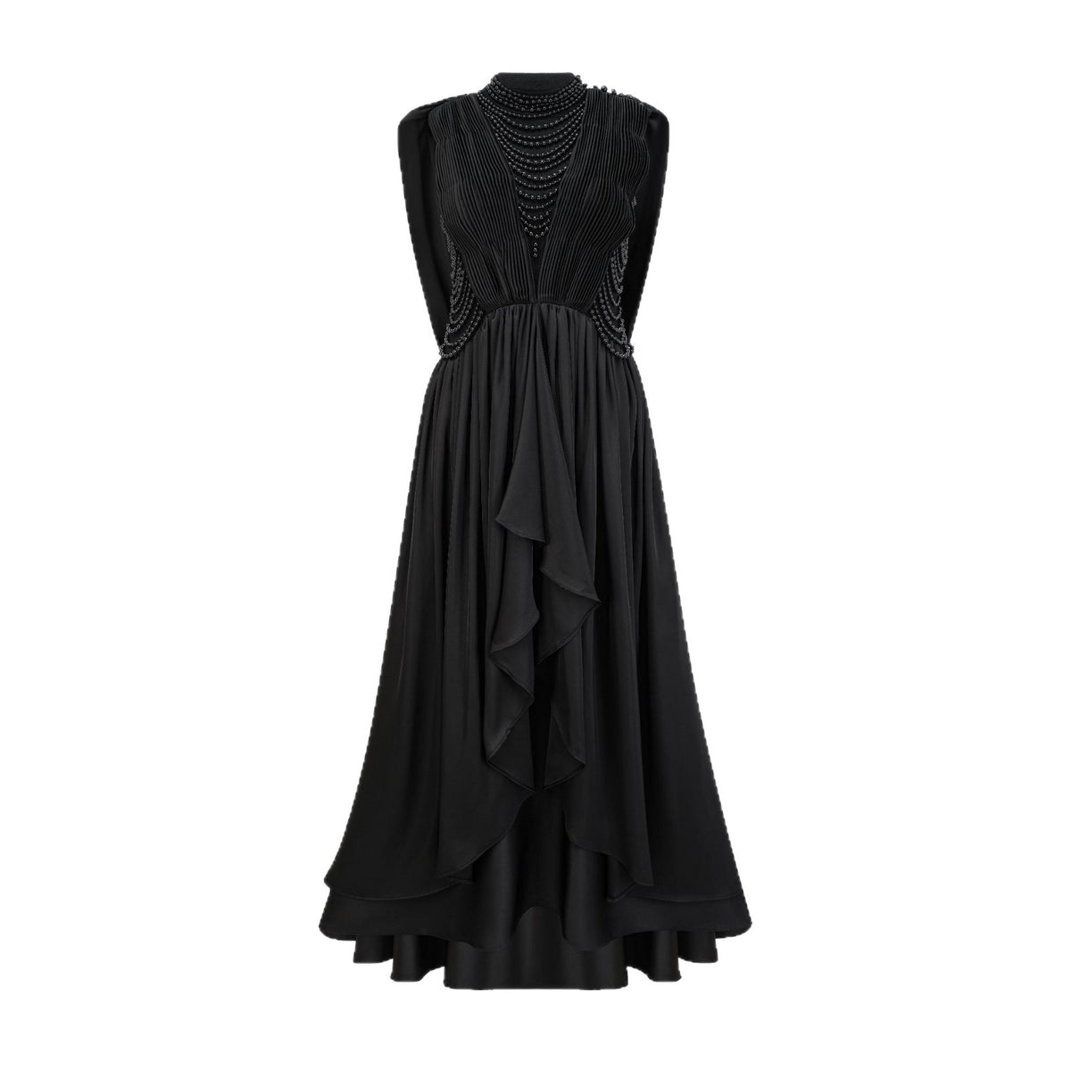 The Caulfield Beaded Cinched-Waist Maxi Dress by WentSchmick