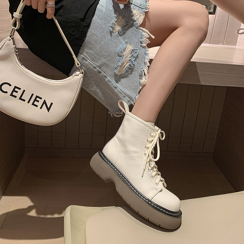 The Castlecrag Pebbled Leather Lace-Up Ankle Boots by WentSchmick