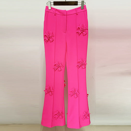 The Pokolbin 3D Floral Flared Trousers by WentSchmick