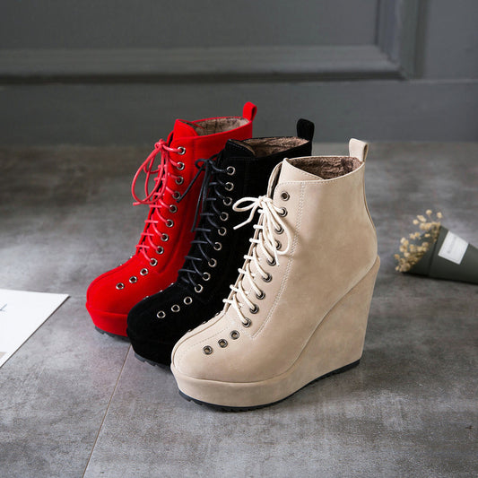The Maleny Suede Lace-Up Platform Boots by WentSchmick