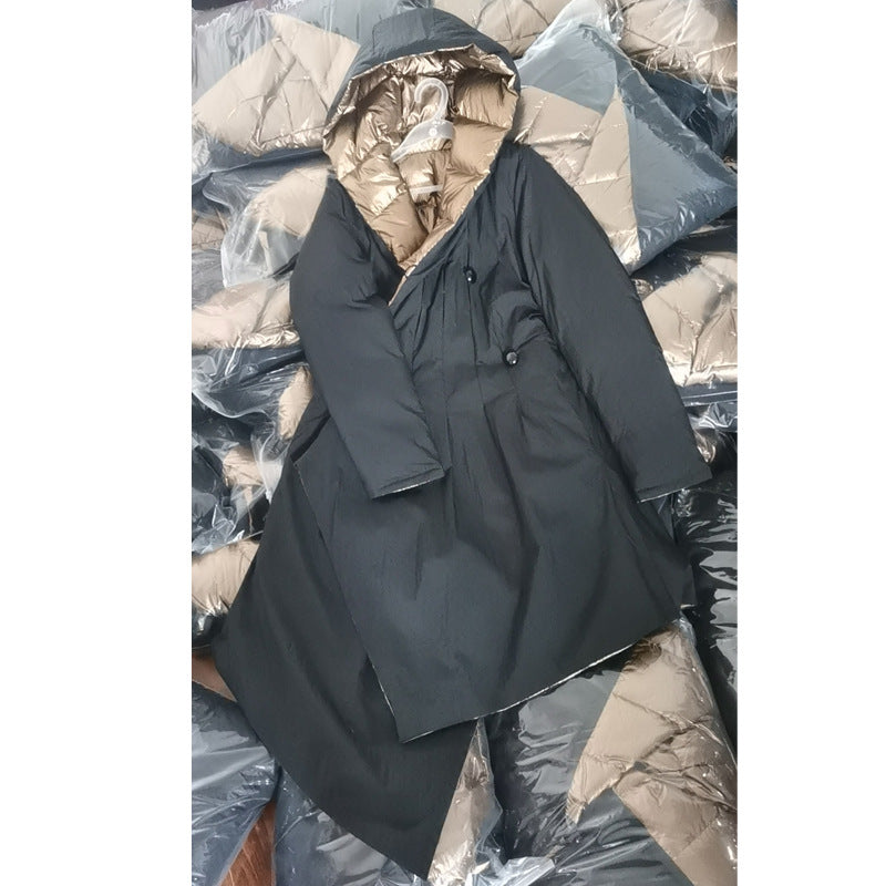 The Clare Glossy Reversible Down Coat by WentSchmick