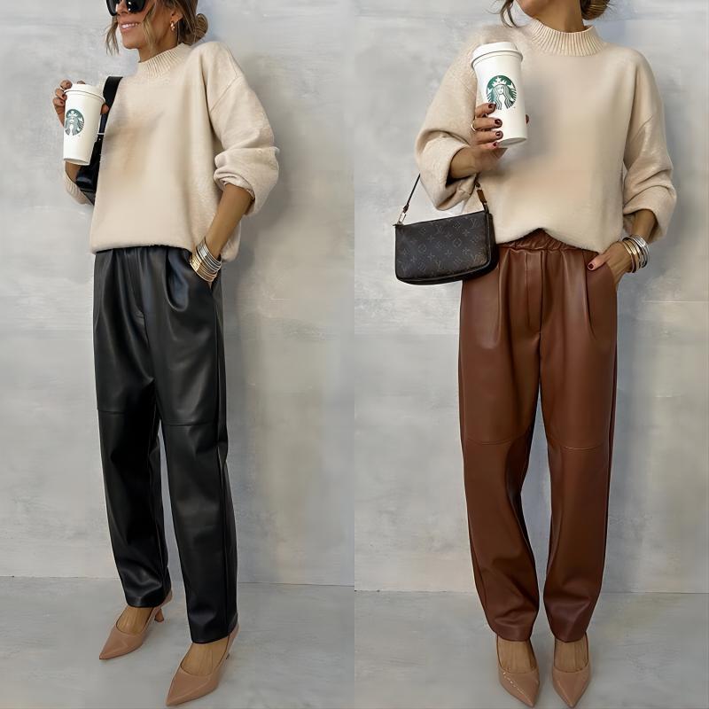 The Hunters Point Elastic-Waist Faux Leather Pants by WentSchmick
