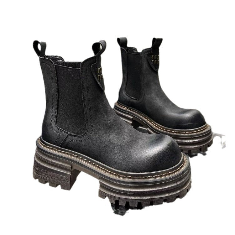The Swansea Chunky Heel Stovepipe Boots by WentSchmick