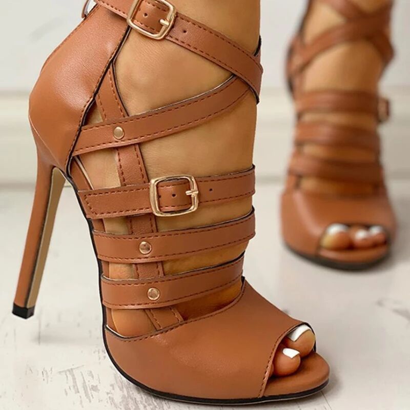 The Palm Beach Peep-Toe Buckle Heel by WentSchmick