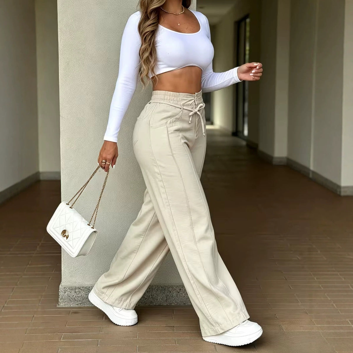 The Peregian Drawstring Straight-Leg Trousers by WentSchmick