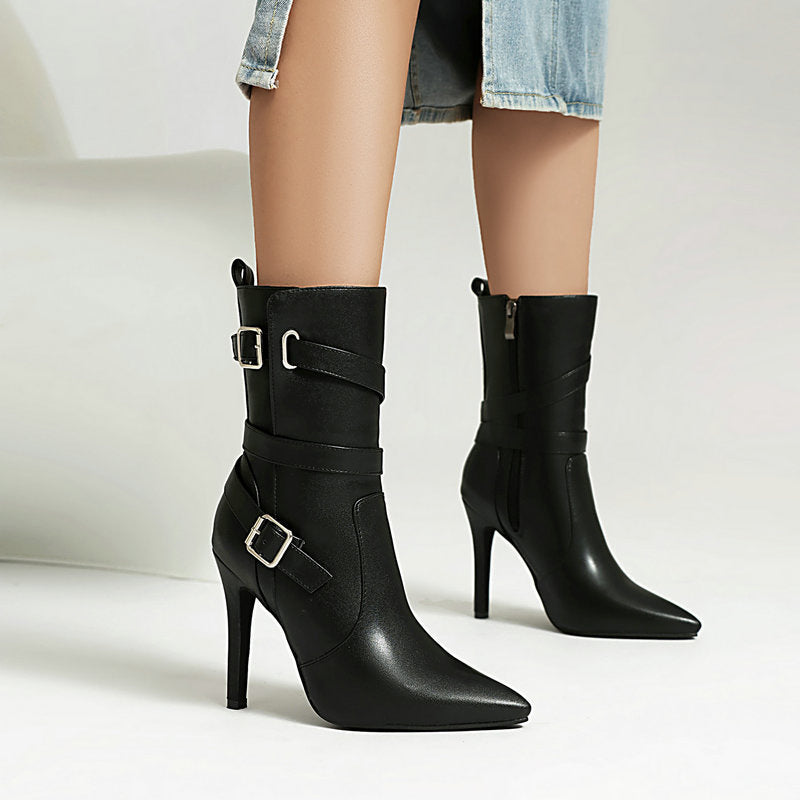 The Greenwich Belted Mid-Calf Boots by WentSchmick