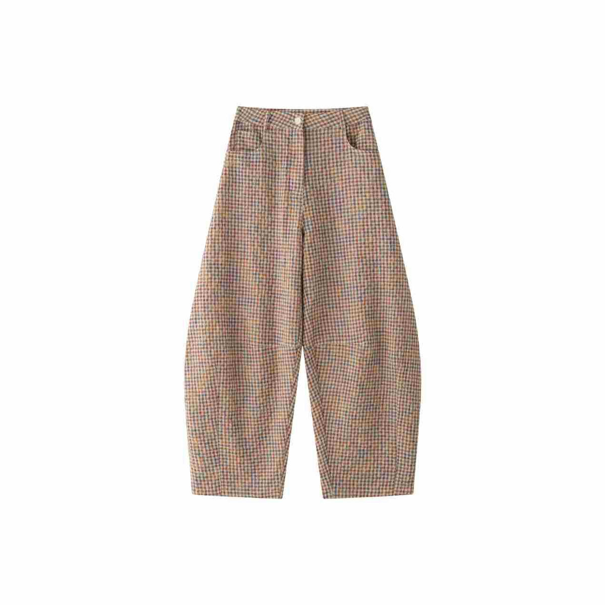 The Montville Plaid Linen-Blend Wide-Leg Trousers by WentSchmick