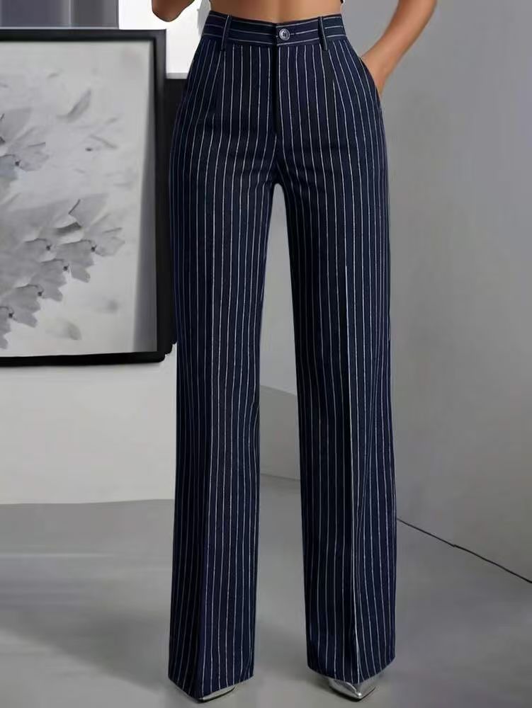 The Millers Point Pinstripe Wide-Leg Trousers by WentSchmick