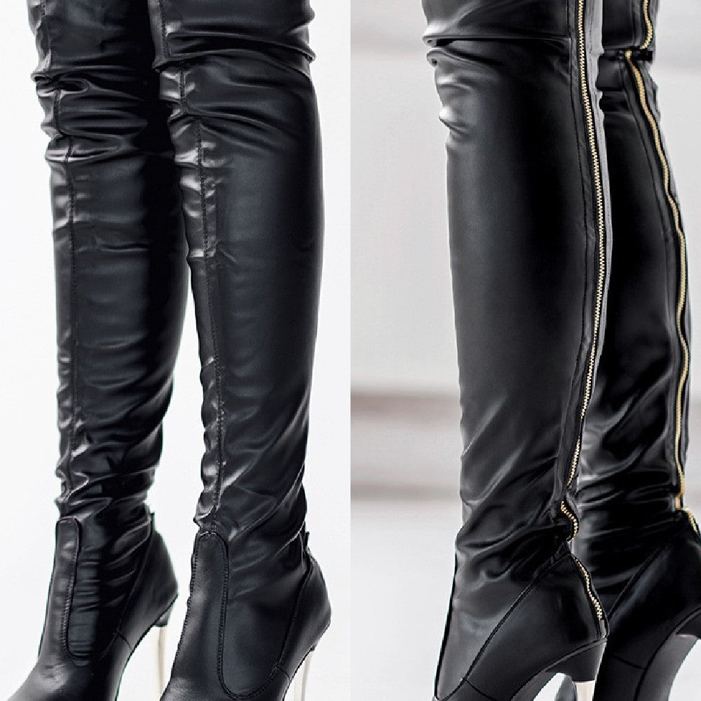The Chapel Black Pointed Heeled Boot by WentSchmick
