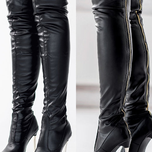 The Chapel Black Pointed Heeled Boot by WentSchmick