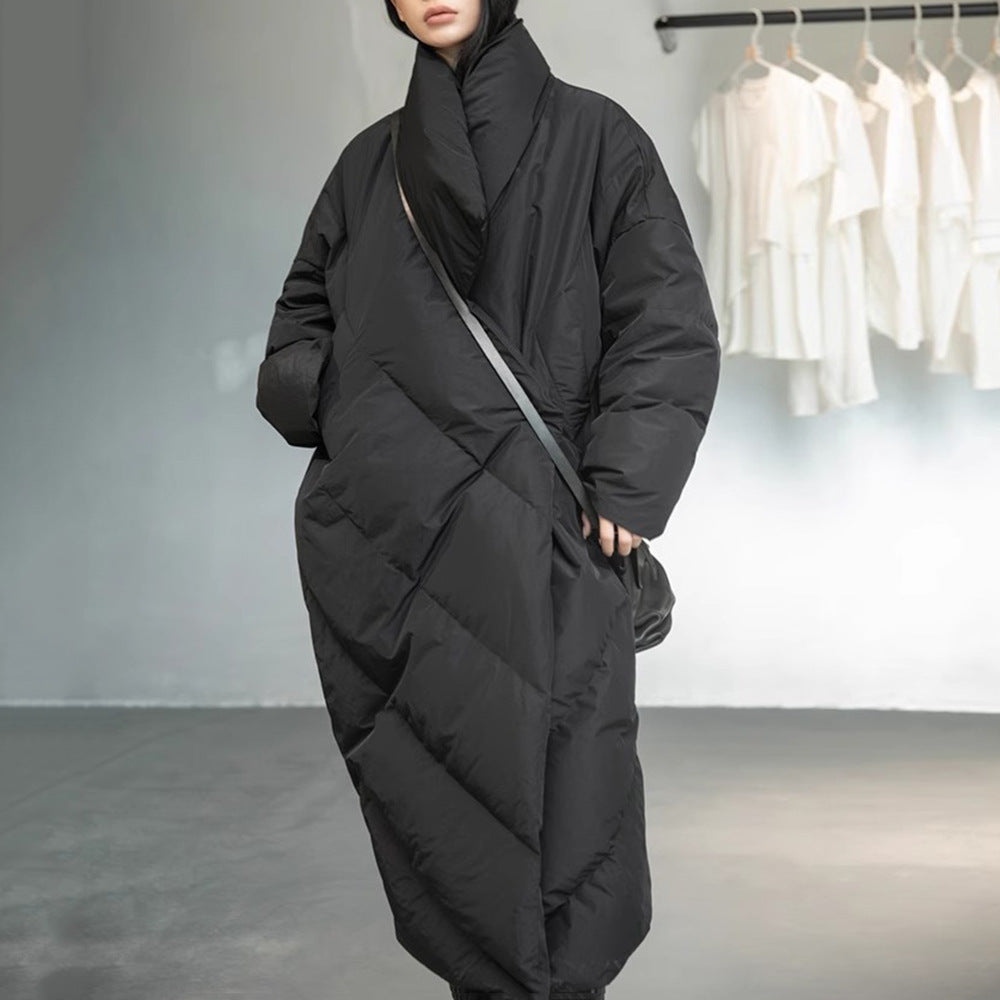 The Rye Asymmetric Mid-Length Down Coat by WentSchmick