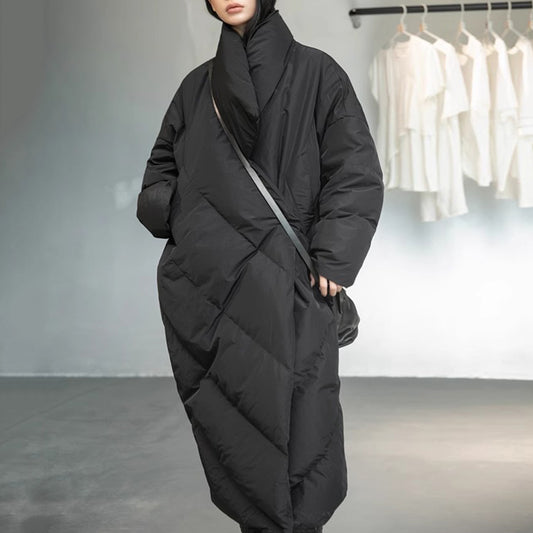 The Rye Asymmetric Mid-Length Down Coat by WentSchmick