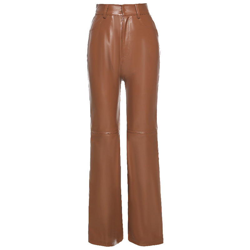 The Northbridge High-Waist PU Trousers by WentSchmick