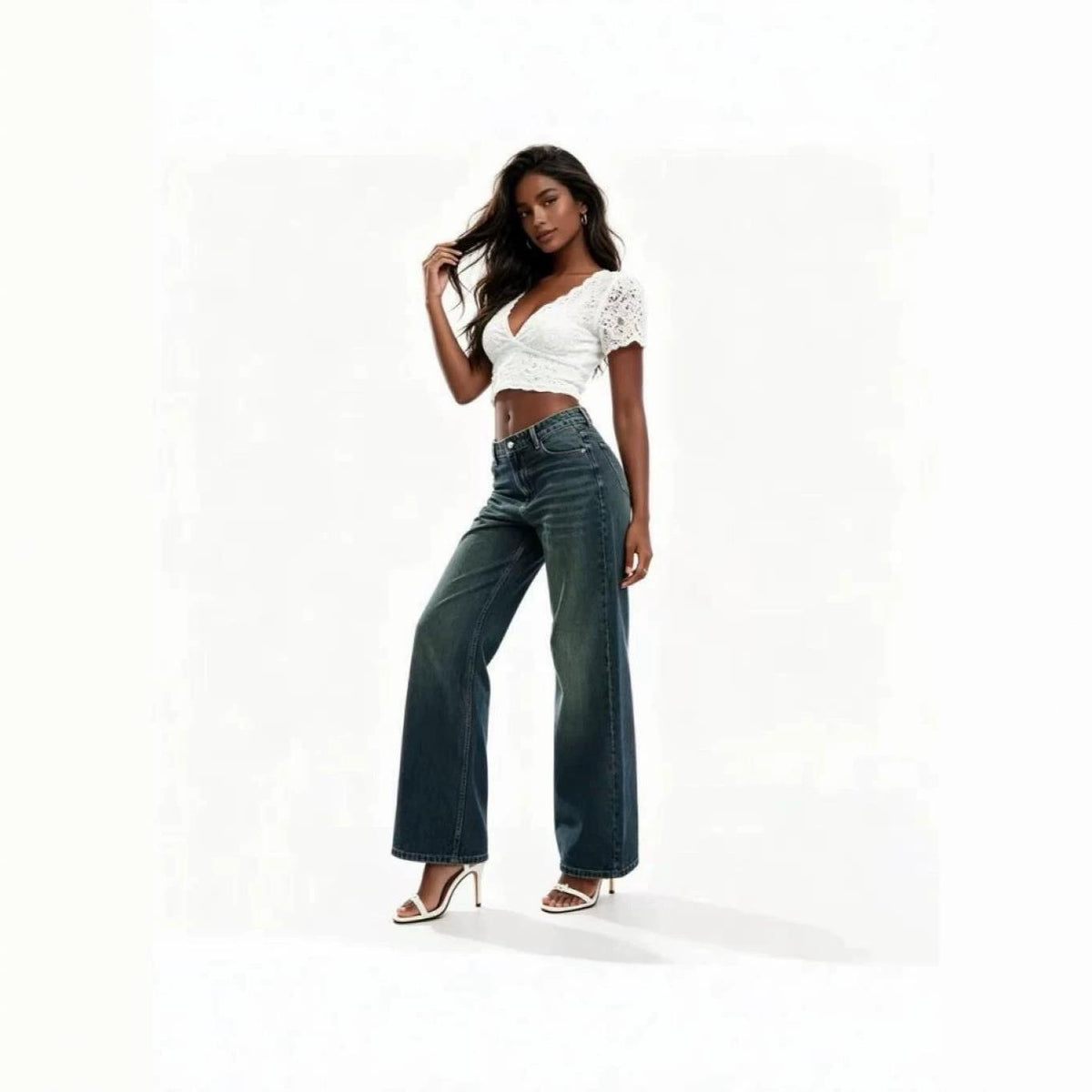 The Bangalow Washed Wide-Leg Jeans by WentSchmick