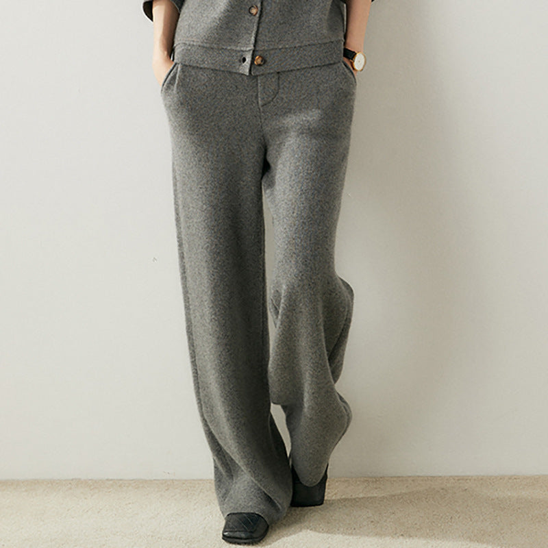 The Elizabeth Bay Draped Cashmere Knit Trousers by WentSchmick