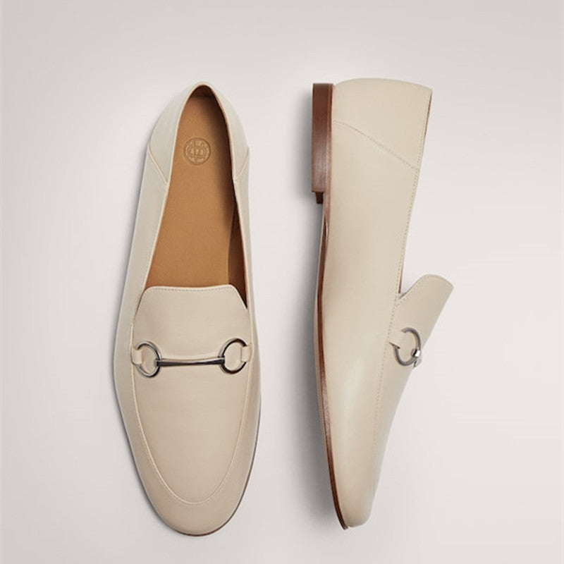 The Huskisson Leather Buckle Flat by WentSchmick