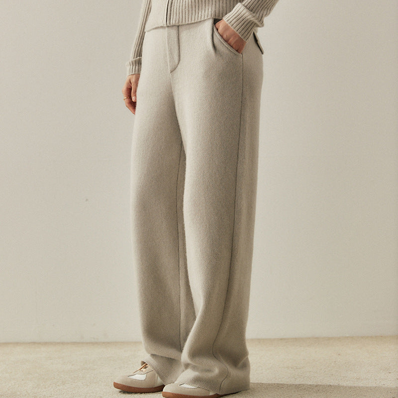 The Elizabeth Bay Draped Cashmere Knit Trousers by WentSchmick