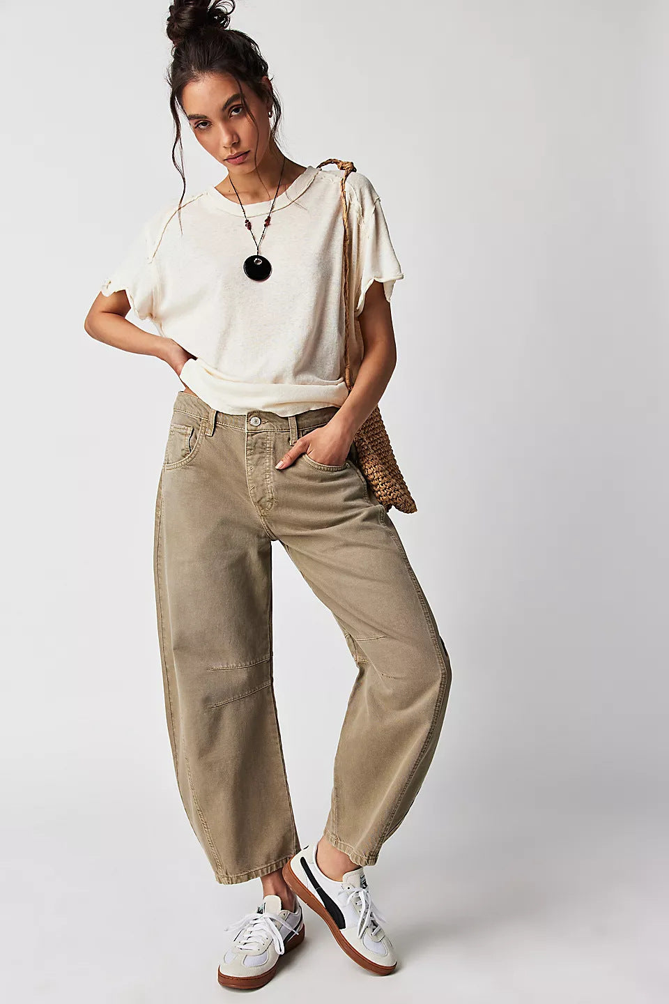 The Teneriffe Mid-Rise Barrel Jeans by WentSchmick