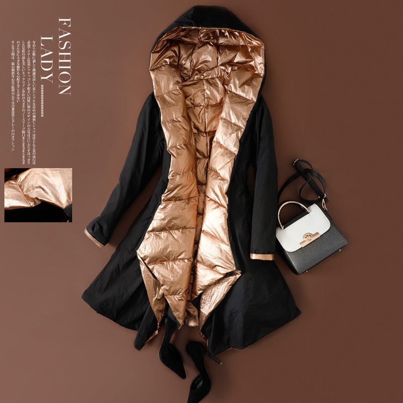 The Clare Glossy Reversible Down Coat by WentSchmick