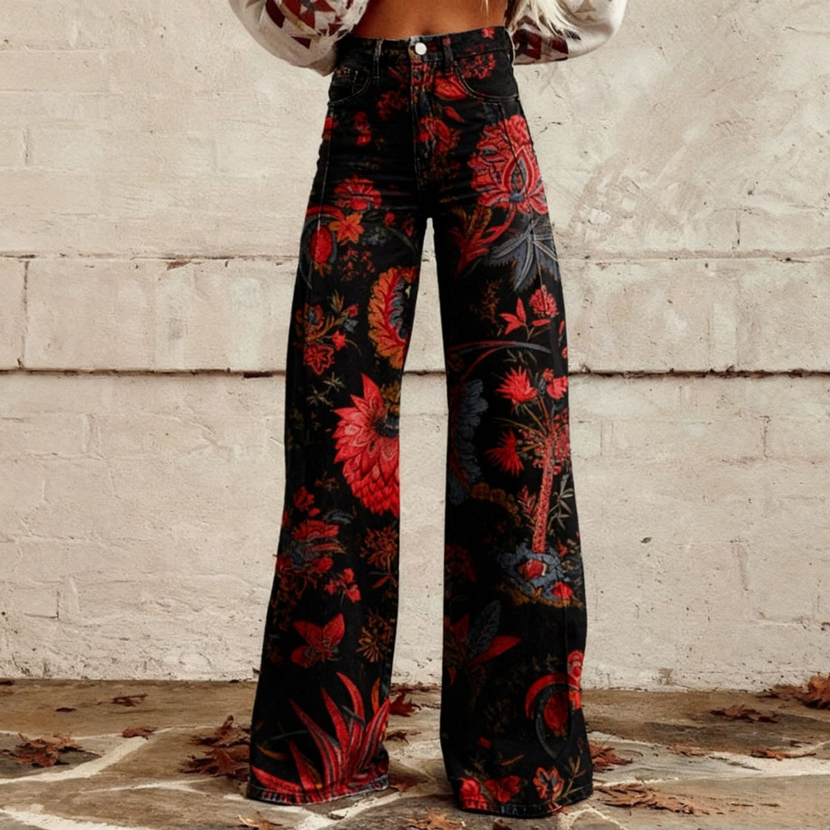 The Waterloo Printed Wide-Leg Pants by WentSchmick