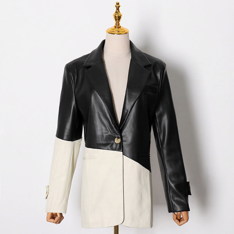 The Rocks Two-Tone Faux Leather Blazer by WentSchmick