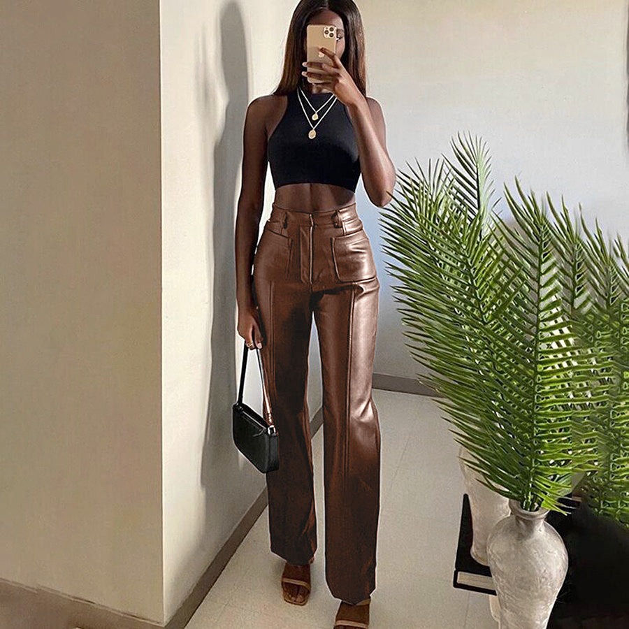 The Alexandria Two-Pocket Faux Leather Pants by WentSchmick