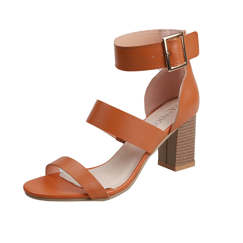 The Elwood Buckle Block Heel Sandal by WentSchmick