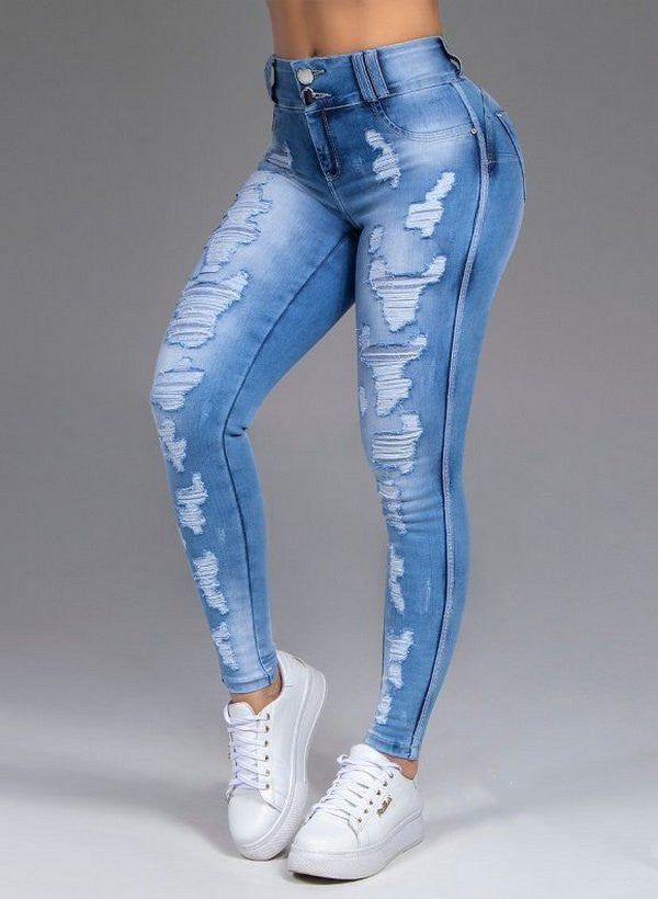 The Randwick Ripped Straight Stretch Jeans by WentSchmick