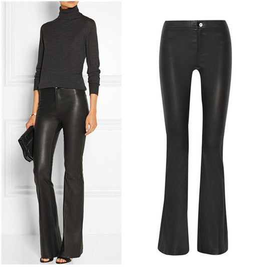 The Enmore Faux Leather Flared Pants by WentSchmick