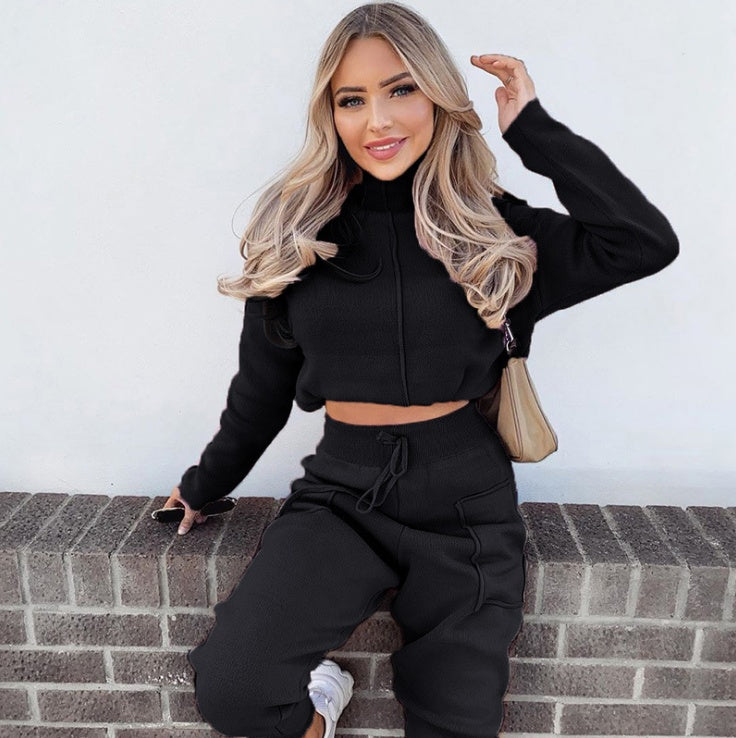 The Lennox Head Cropped Sweater and Pants Set by WentSchmick