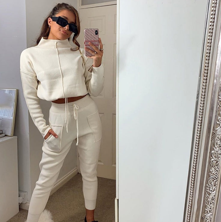 The Lennox Head Cropped Sweater and Pants Set by WentSchmick