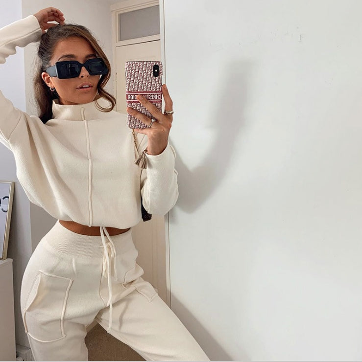 The Lennox Head Cropped Sweater and Pants Set by WentSchmick