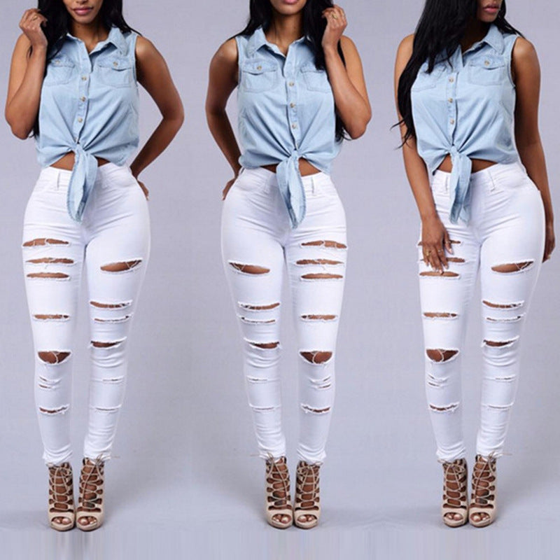 The Elsternwick Ripped High-Waist Skinny Jeans by WentSchmick