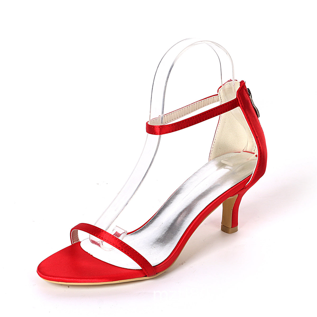 The Lavender Bay Satin Stiletto Strap Sandals by WentSchmick