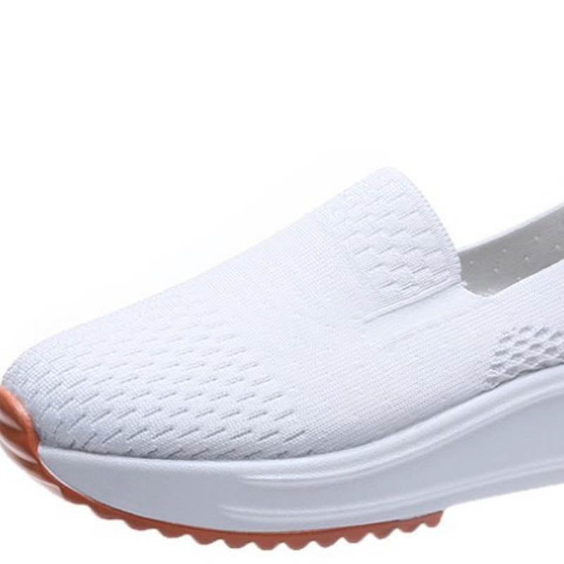 The Trigg White Mesh Flat Sneaker by WentSchmick