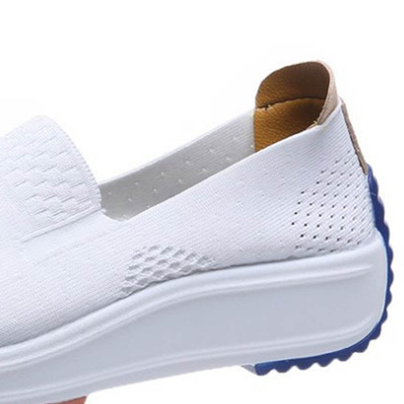 The Trigg White Mesh Flat Sneaker by WentSchmick