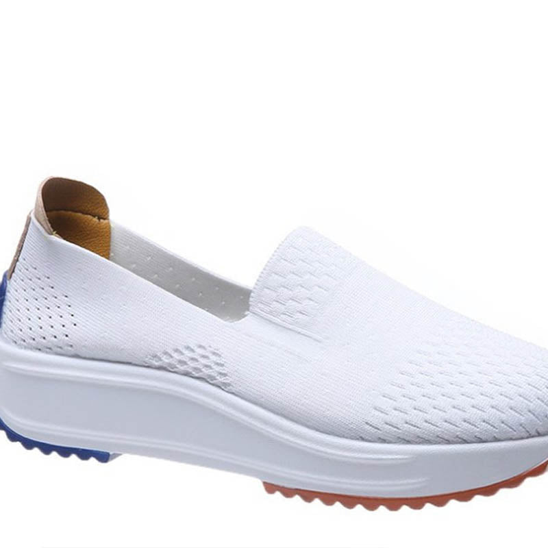 The Trigg White Mesh Flat Sneaker by WentSchmick