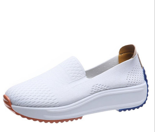 The Trigg White Mesh Flat Sneaker by WentSchmick